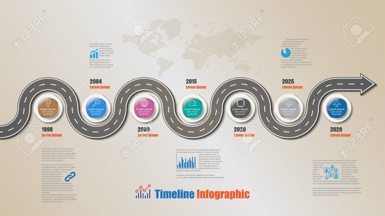 design template road map timeline infographic vector illustration stock vector 80872035
