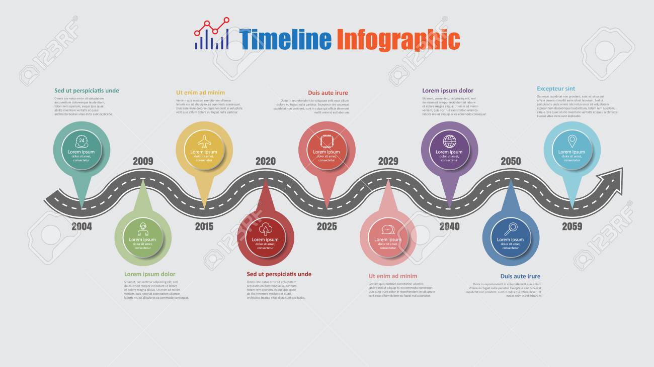 Road map business timeline infographic with 9 step pins designed for abstract background elements diagram planning process web pages digital technology data presentation chart. Vector illustration - 114960622 Road map business timeline infographic with 9 step pins designed for abstract background elements diagram planning process web pages digital technology data presentation chart. Vector illustration - 114960622