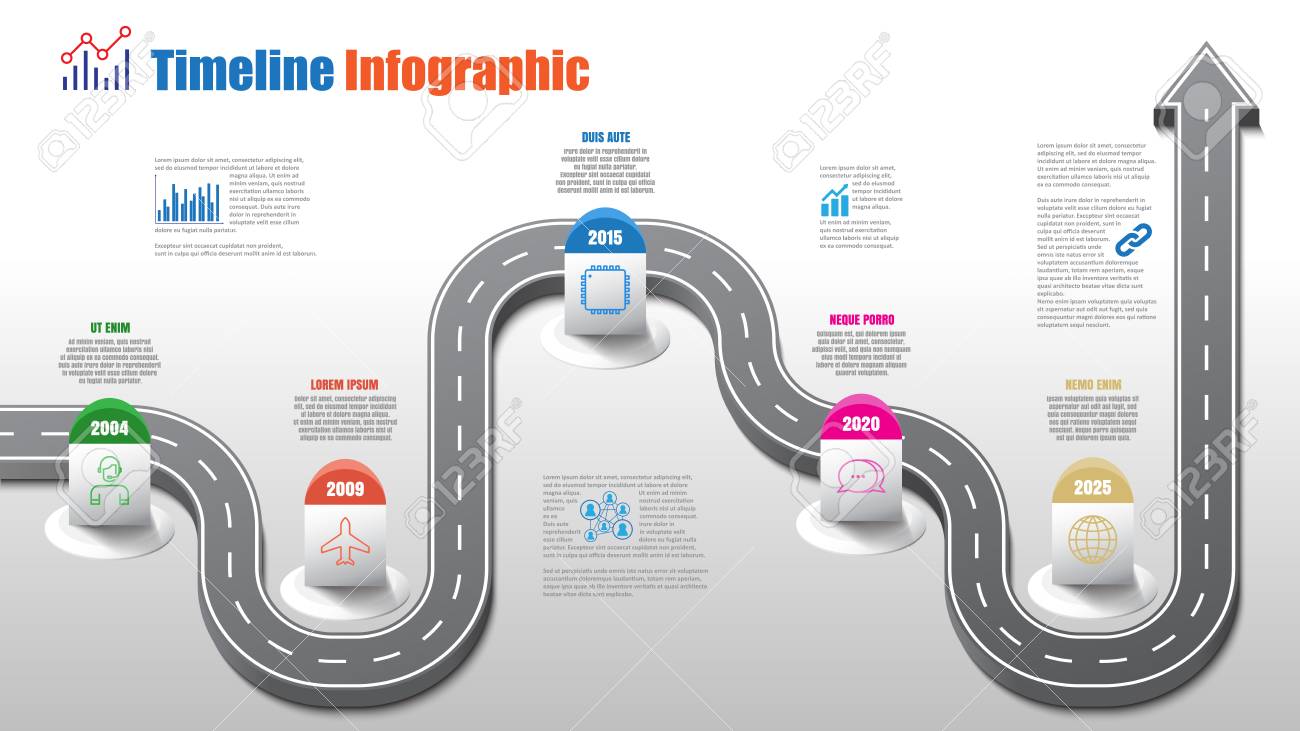 Business road map timeline infographic template with pointers designed for abstract background milestone modern diagram process technology digital marketing data presentation chart Vector illustration - 111886462 Business road map timeline infographic template with pointers designed for abstract background milestone modern diagram process technology digital marketing data presentation chart Vector illustration - 111886462