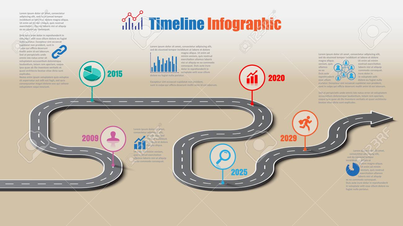 Business road map timeline infographic template with pointers designed for abstract background milestone modern diagram process technology digital marketing data presentation chart Vector illustration - 154045099 Business road map timeline infographic template with pointers designed for abstract background milestone modern diagram process technology digital marketing data presentation chart Vector illustration - 154045099