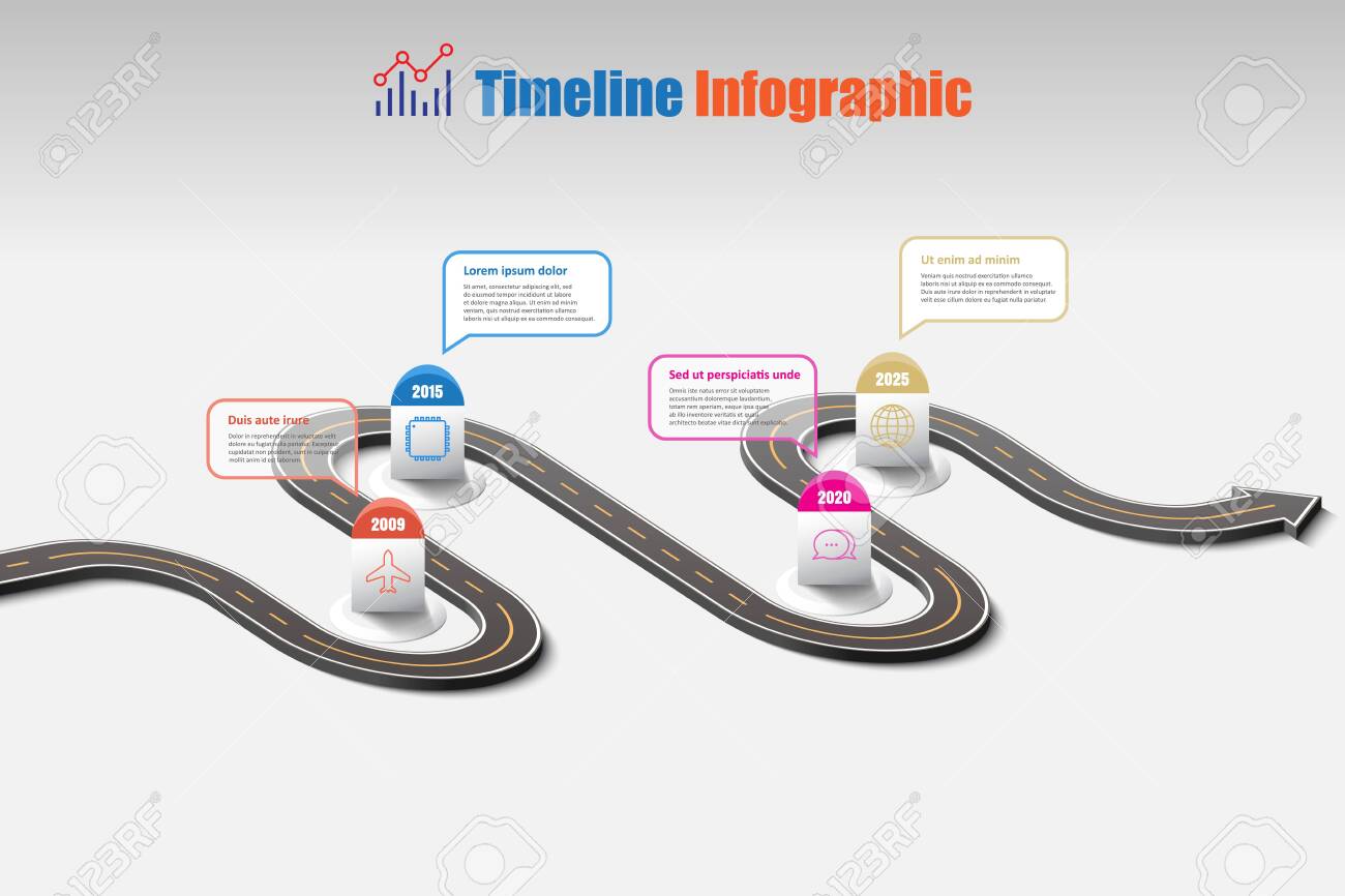 Business road map timeline infographic template with pointers designed for abstract background milestone modern diagram process technology digital marketing data presentation chart Vector illustration - 154045453 Business road map timeline infographic template with pointers designed for abstract background milestone modern diagram process technology digital marketing data presentation chart Vector illustration - 154045453