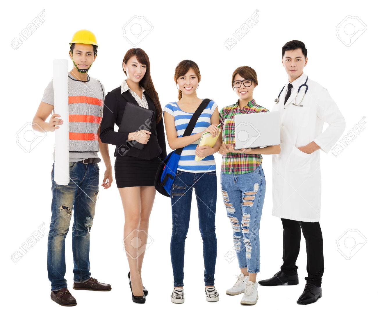 group of diverse young
