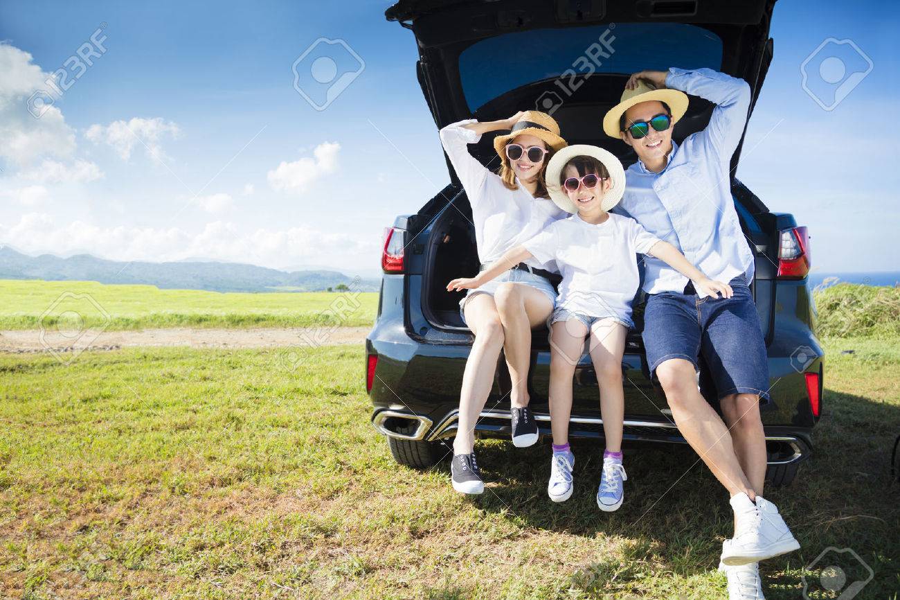 happy family enjoying road trip and summer vacation - 58148192 happy family enjoying road trip and summer vacation - 58148192
