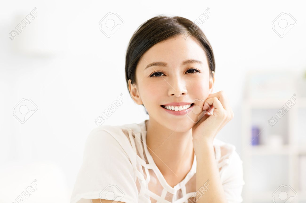 Closeup Smiling Young Asian Woman Face Stock Photo Picture And Royalty Free Image Image