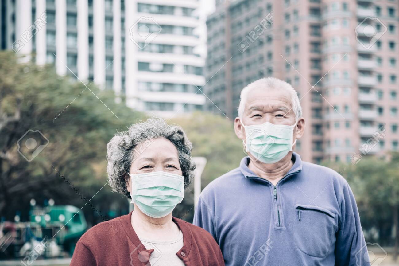 senior couple wear with protective face mask - 140186173 senior couple wear with protective face mask - 140186173