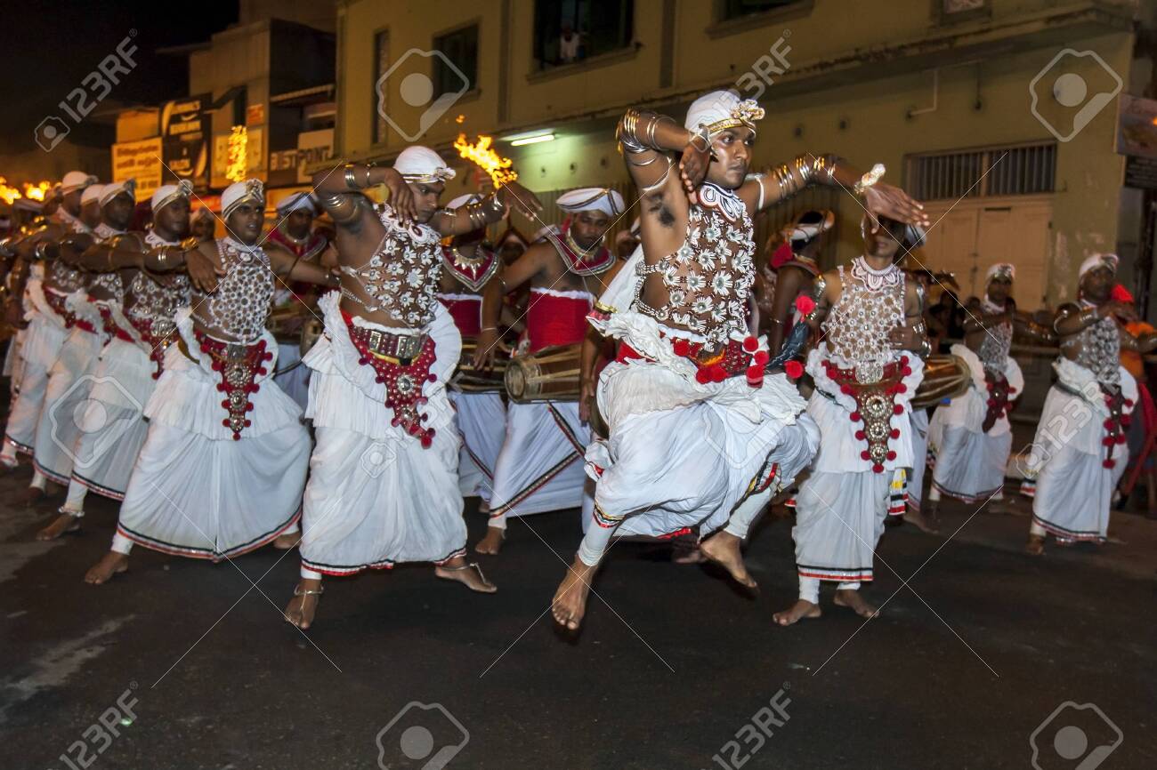Up Country Dancers Kandyan Dancers Perform Along A Street At Kandy In Sri Lanka During The Buddhist Esala Perahera Great Procession Stock Photo Picture And Royalty Free Image Image