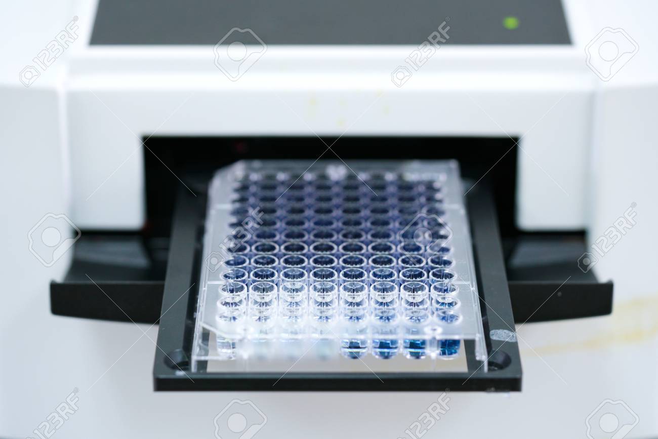 ELISA plate to measure OD with microplate reader. Microtiter plate (96 well) reader for biochemistry analysis. - 94048956 ELISA plate to measure OD with microplate reader. Microtiter plate (96 well) reader for biochemistry analysis. - 94048956