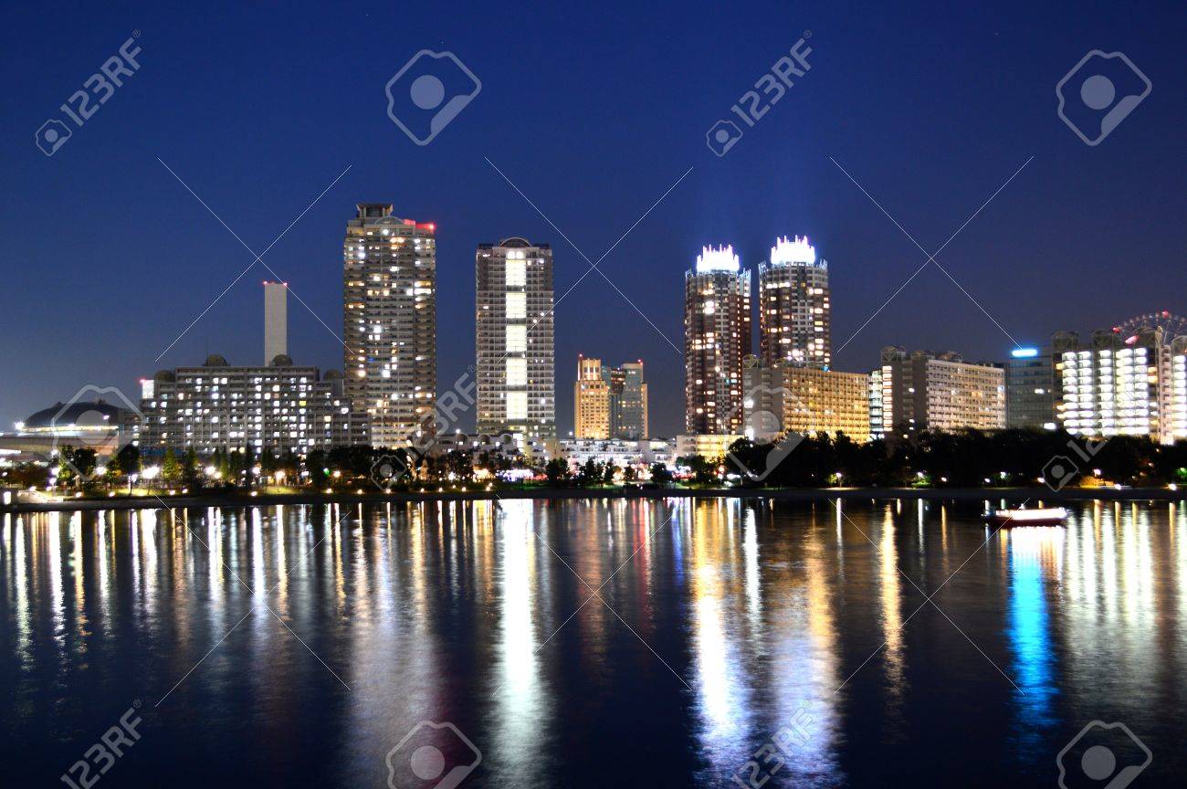 Night View Of Tokyo Bay Stock Photo Picture And Royalty Free Image Image
