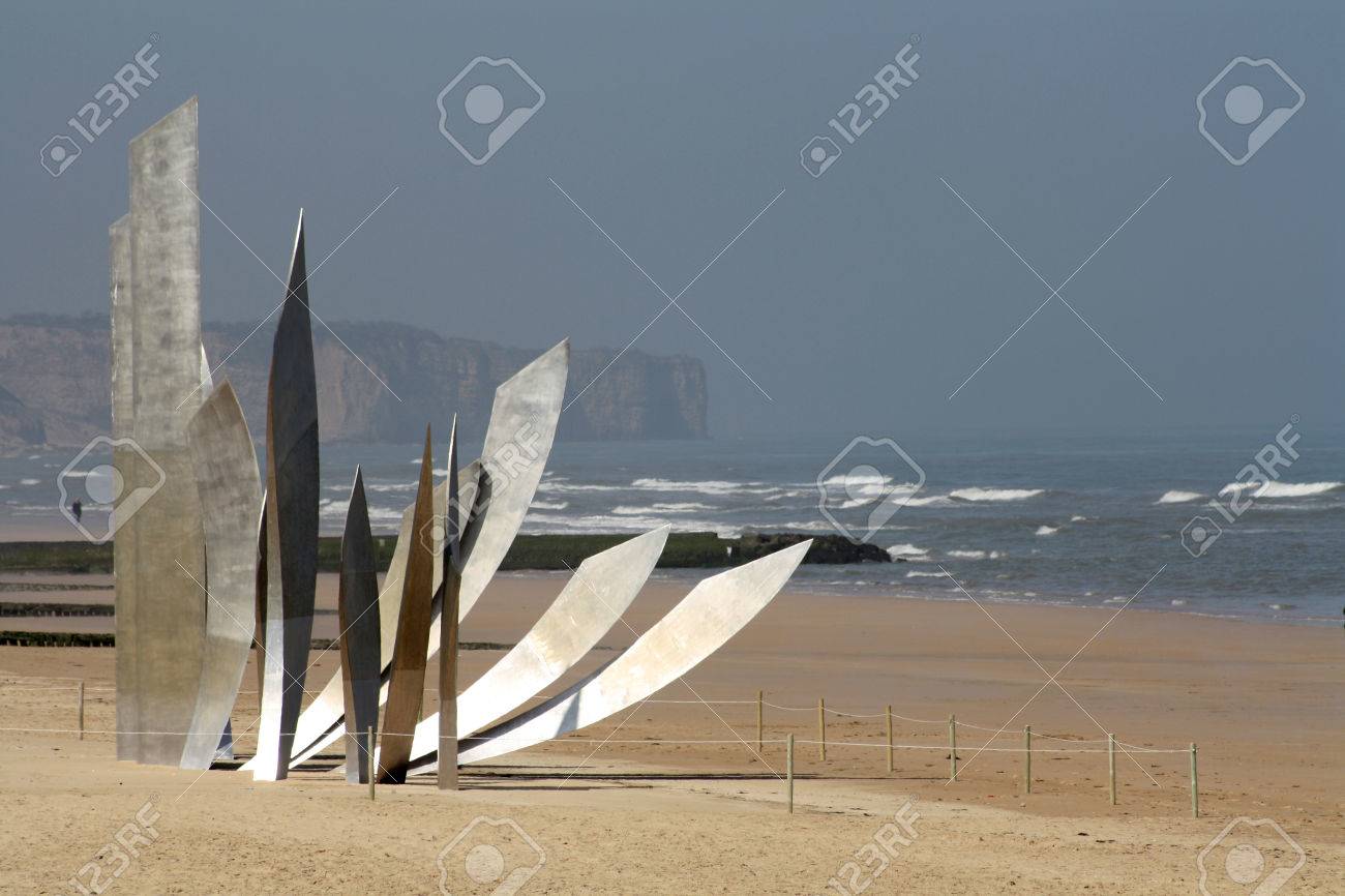 Les Braves Memorial At Omaha Beach Near Saint Laurent Sur Mer