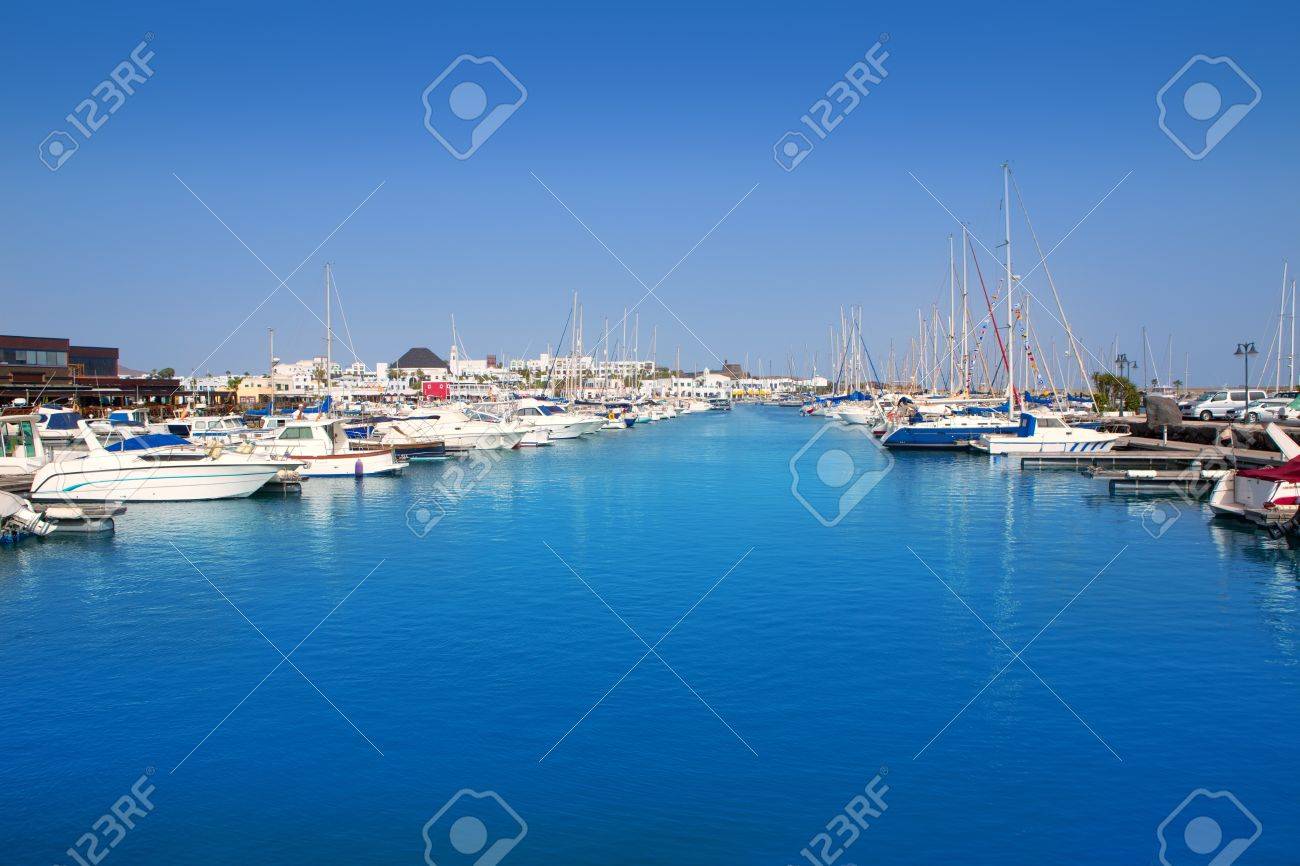 Lanzarote Marina Rubicon Port At Playa Blanca In Canary Islands