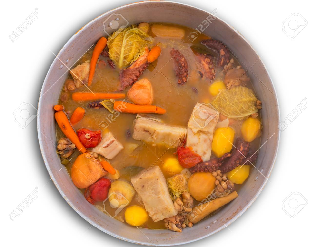 Octopus Stew From Mediterranean Traditional Recipe In Alicante Spain Stock Photo Octopus Stew From Mediterranean Traditional Recipe In Alicante Spain Stock Photo