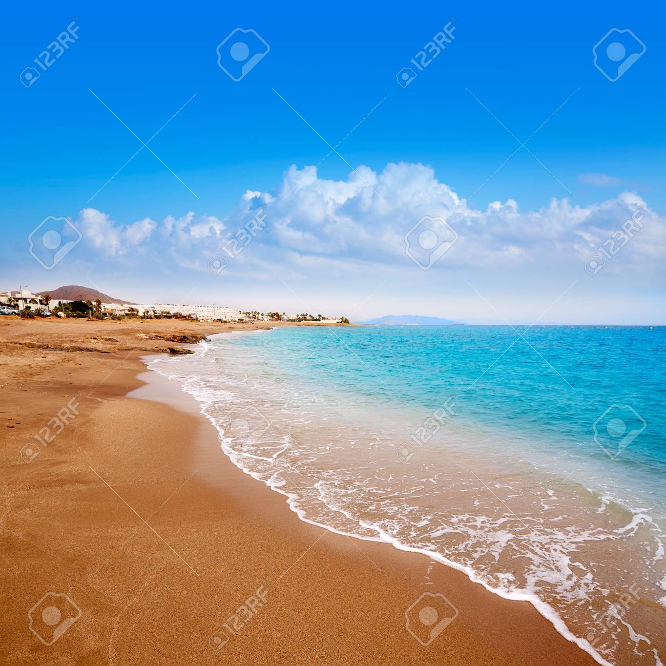 Plage Almeria Mojacar Dans La Mer Méditerranéenne De Lespagne