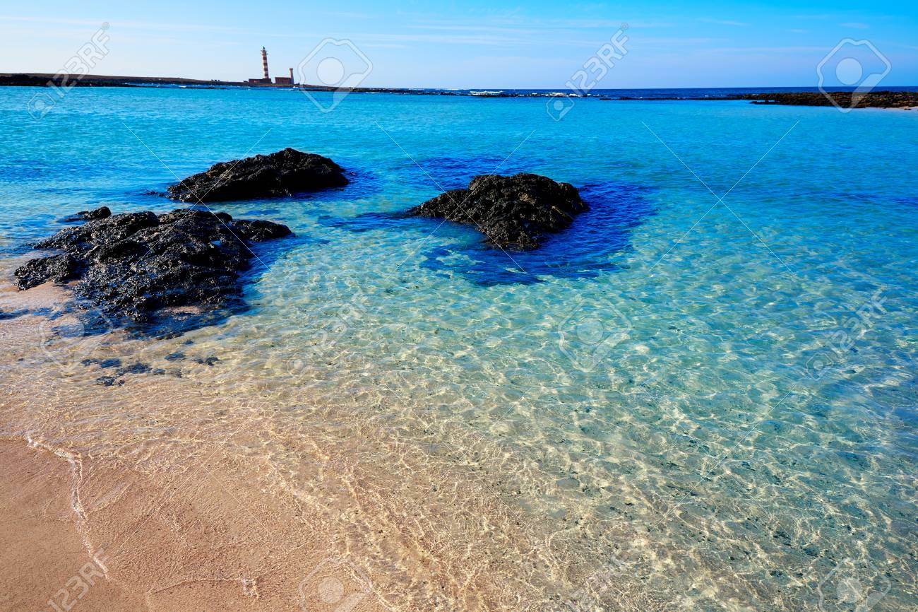 El Cotillo Beach And Toston Lighthouse At Fuerteventura Canary