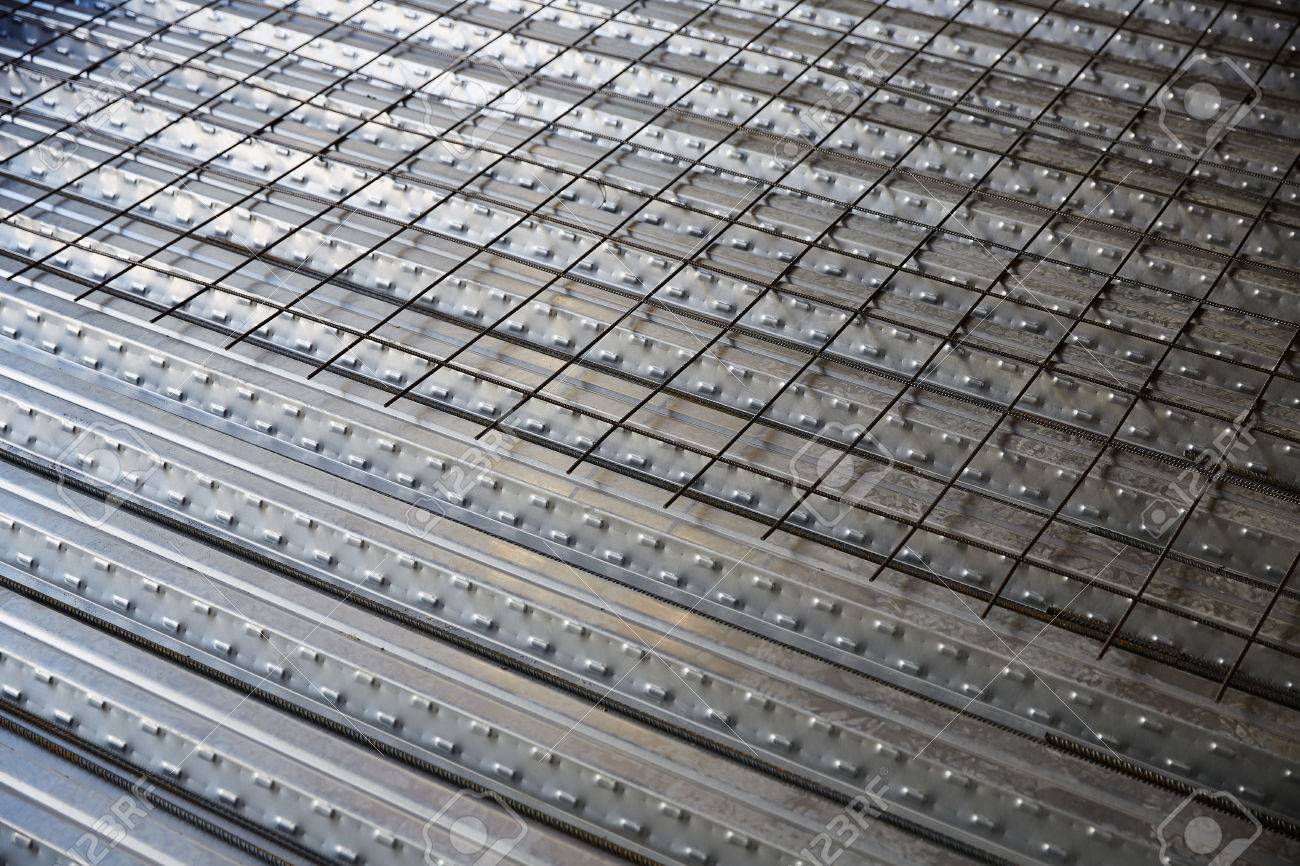 Reinforced Concrete Slab With Sheet Metal Formwork Stock Photo Picture And Royalty Free Image Image 55482751