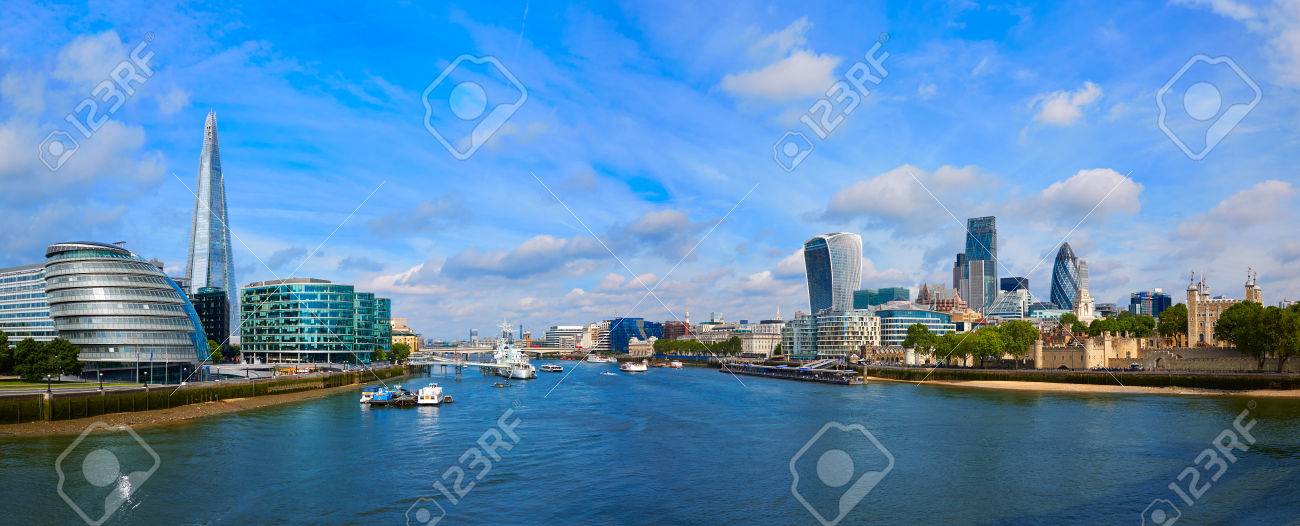 London skyline sunset with City Hall and financial on Thames river - 71324859 London skyline sunset with City Hall and financial on Thames river - 71324859
