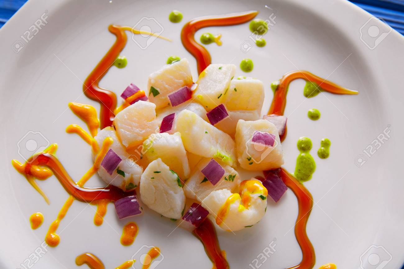 セビチェ レシピ近代的なグルメ料理分子 の写真素材 画像素材 Image