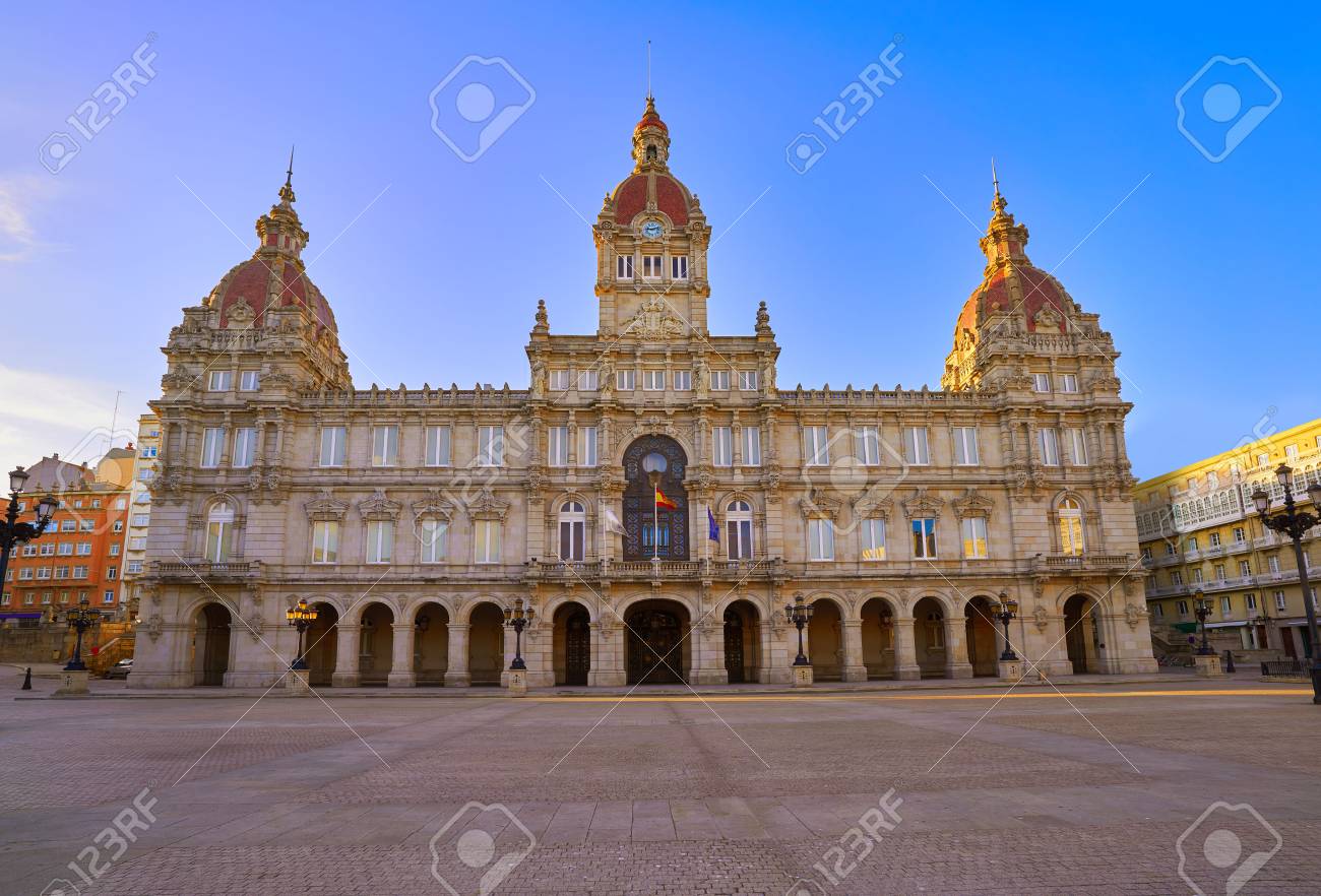 La Coruna City town hall in Maria Pita Square of Galicia Spain - 109673249 La Coruna City town hall in Maria Pita Square of Galicia Spain - 109673249