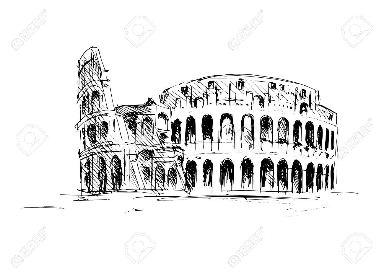 sketch of the roman colosseum royalty free cliparts vectors and stock illustration image 32055646 sketch of the roman colosseum