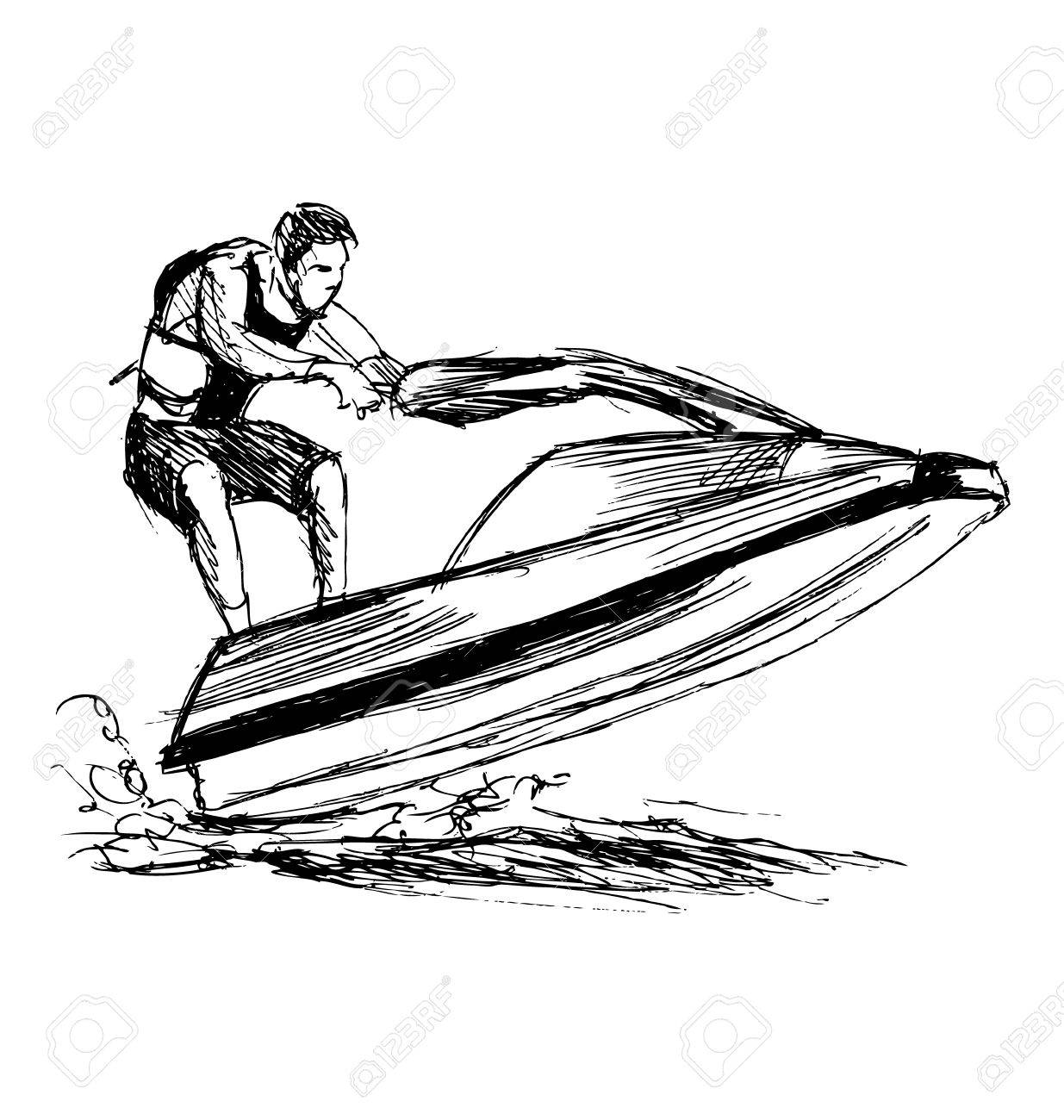 Hand Sketch Rider On A Jet Ski Royalty Free SVG, Cliparts, Vectors, and  Stock Illustration. Image 56726977.