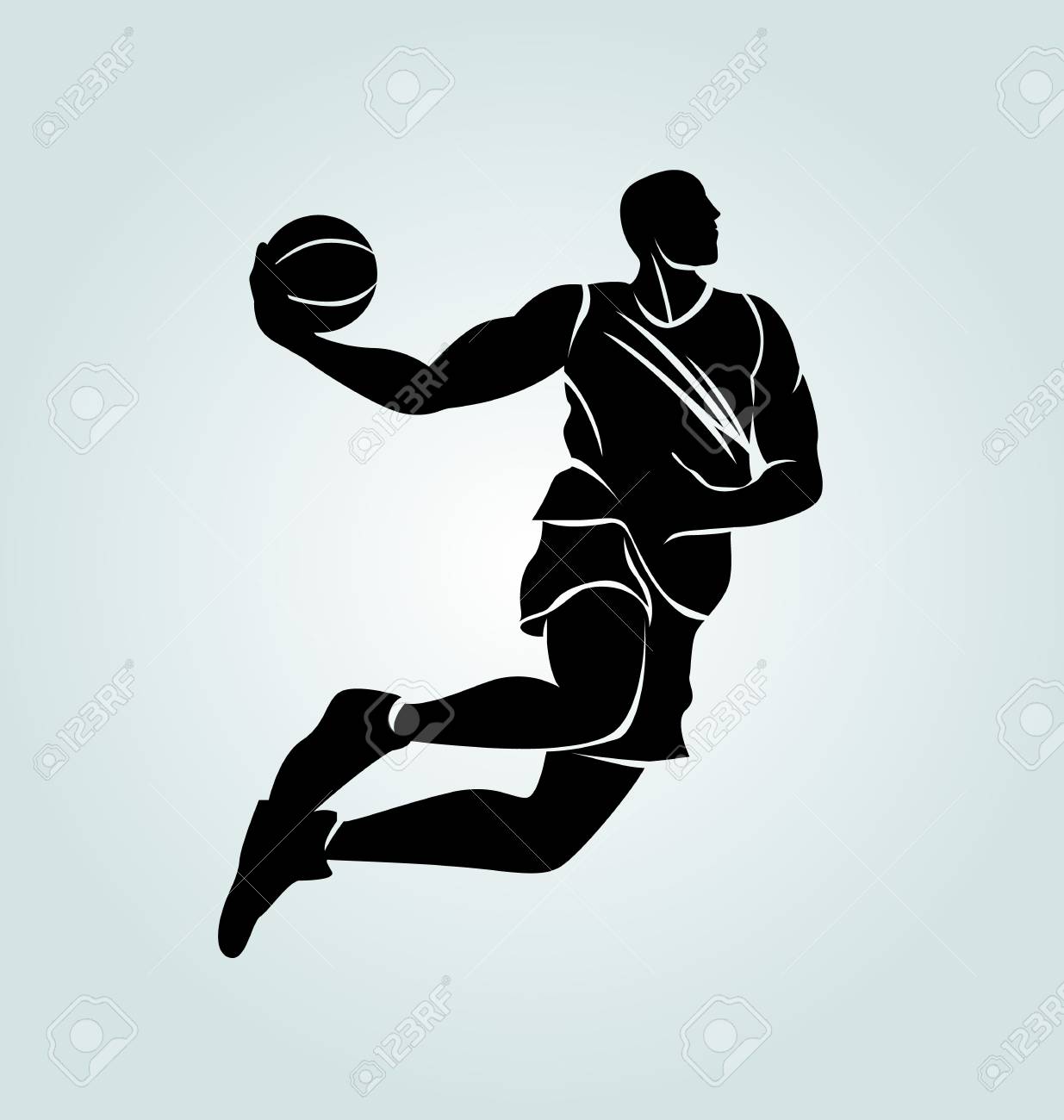 Vector Silhouette Basketball Player Royalty Free Svg Cliparts Vectors And Stock Illustration Image