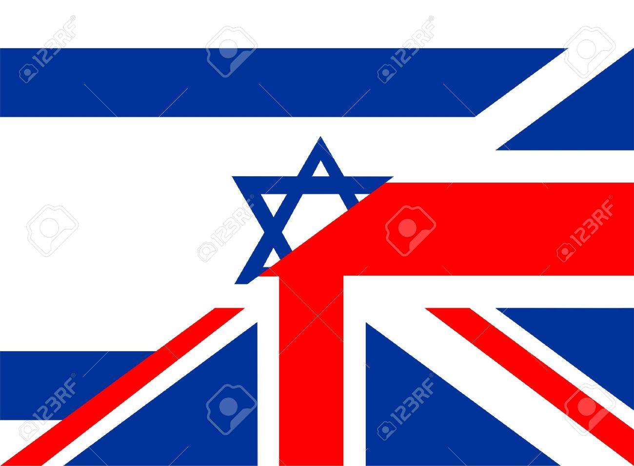 very big size half united kingdom half israel flag stock photo israel size