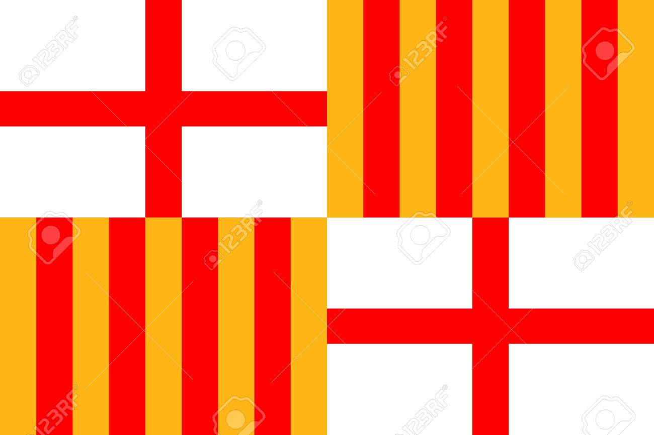 Barcelona City Spain Country Flag Royalty Free Cliparts Vectors And Stock Illustration Image