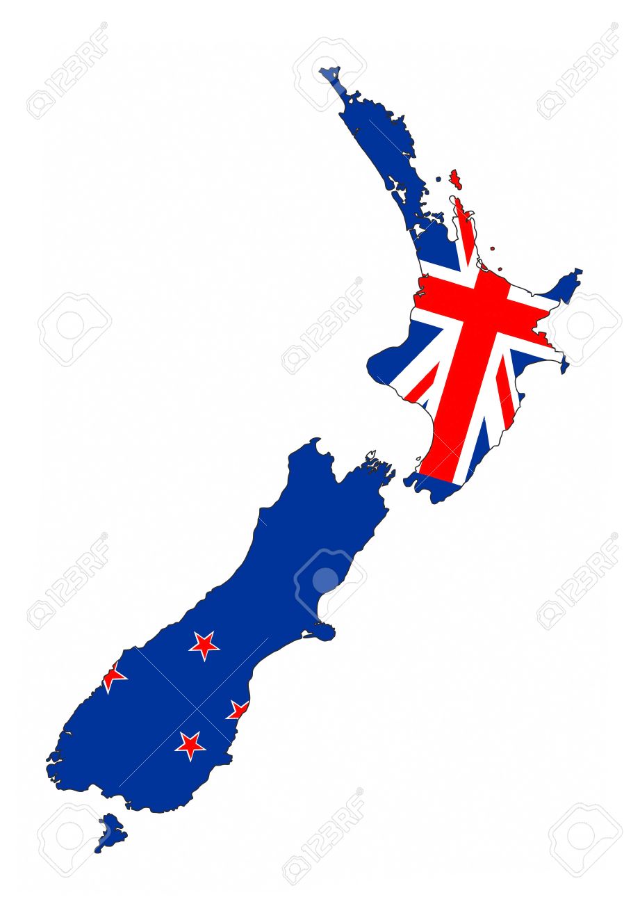 New Zealand Country Flag Map Shape National Symbol Stock Photo, Picture and  Royalty Free Image. Image 39374379.