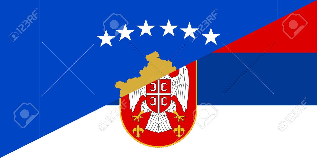 Kosovo Serbien Nachbarlander Halfte Flaggensymbol Lizenzfreie Fotos Bilder Und Stock Fotografie Image 73173317