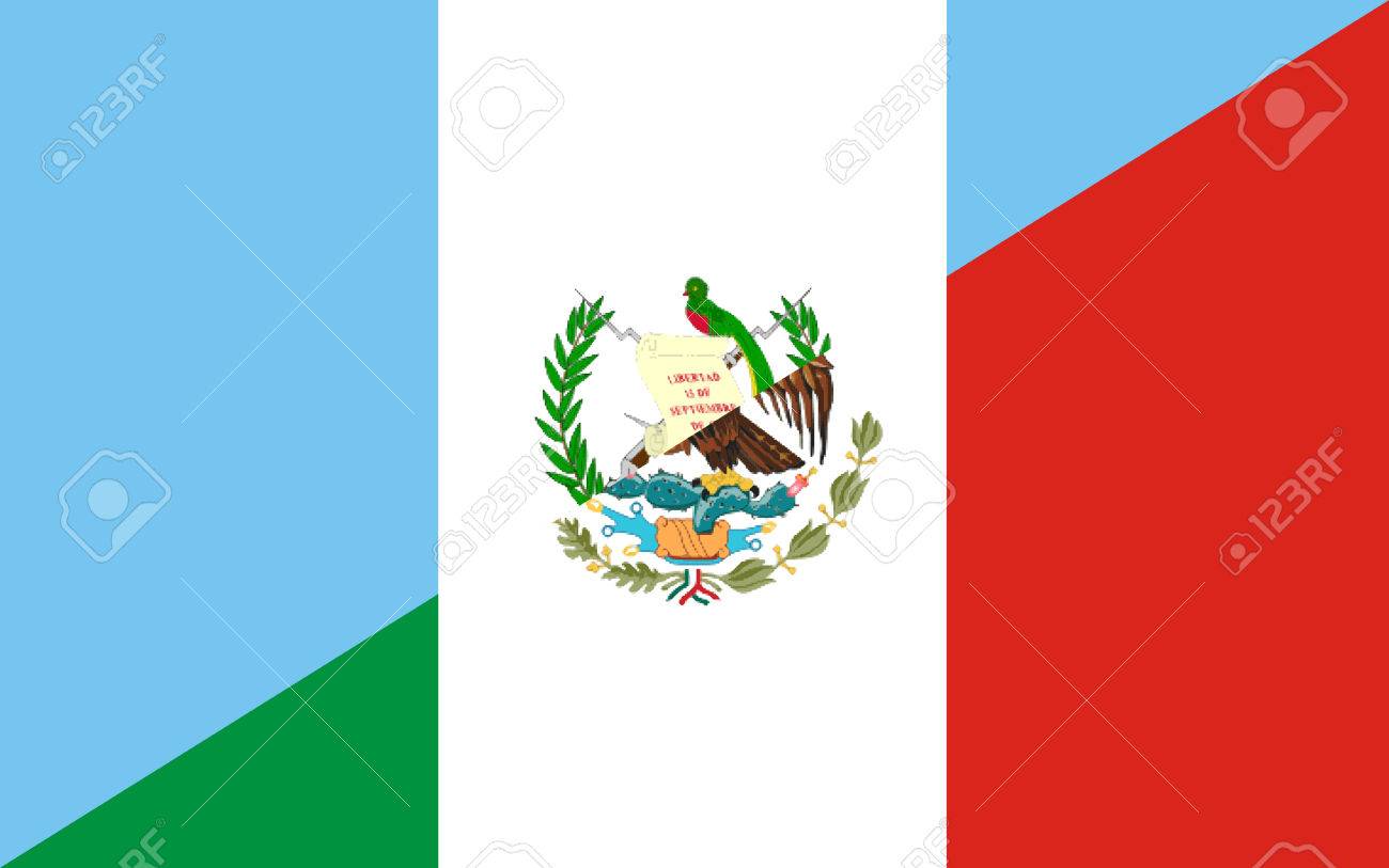 guatemala mexico neighbor countries half flag symbol stock photo