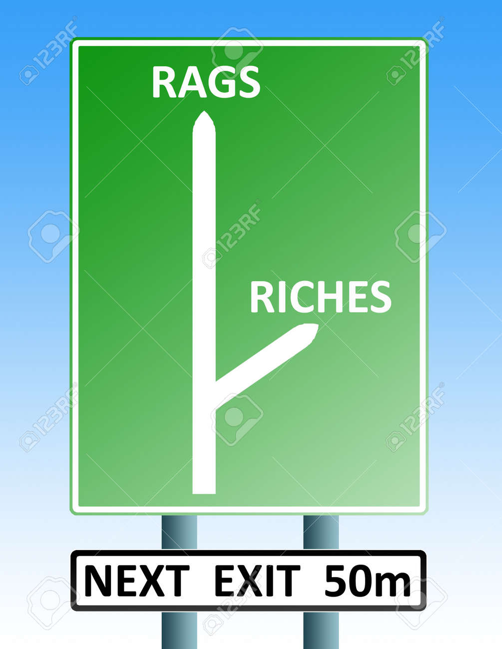 Schild Mit Pfeilen Darstellung Der Strasse Auf Die Lumpen Oder Reichtum Lizenzfreie Fotos Bilder Und Stock Fotografie Image 2029064