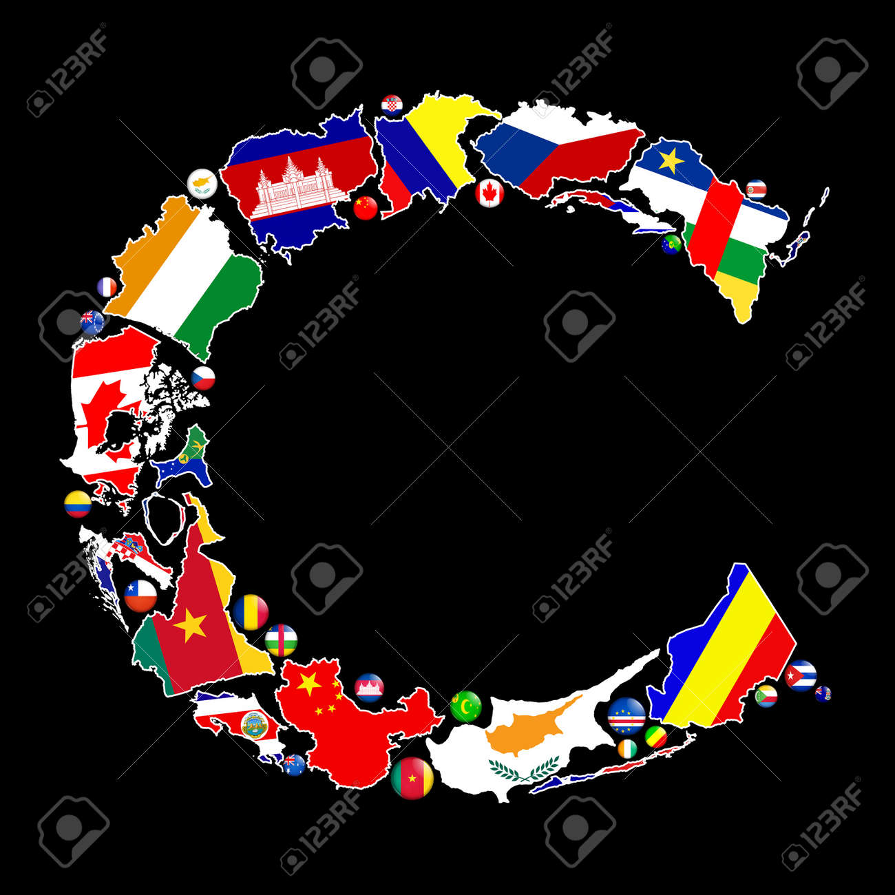 flag maps and flag badges of all the countries in the world starting countries with letter c