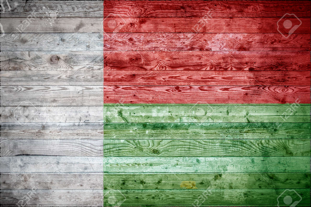 A Vignetted Background Image Of The Flag Of Madagascar Painted