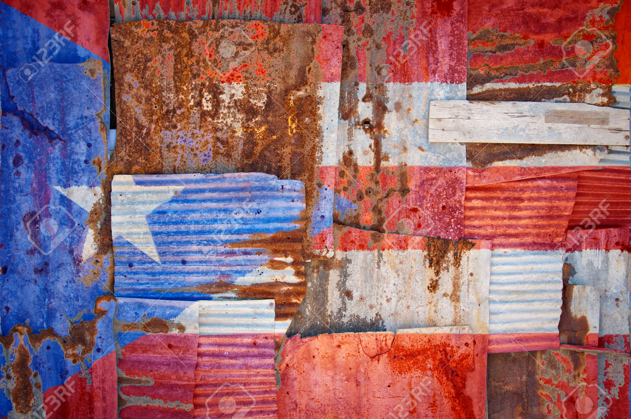 An Abstract Background Image Of The Flag Of Puerto Rico Painted