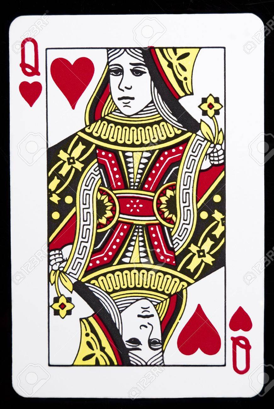 ハートのクイーン黒の背景 の写真素材 画像素材 Image