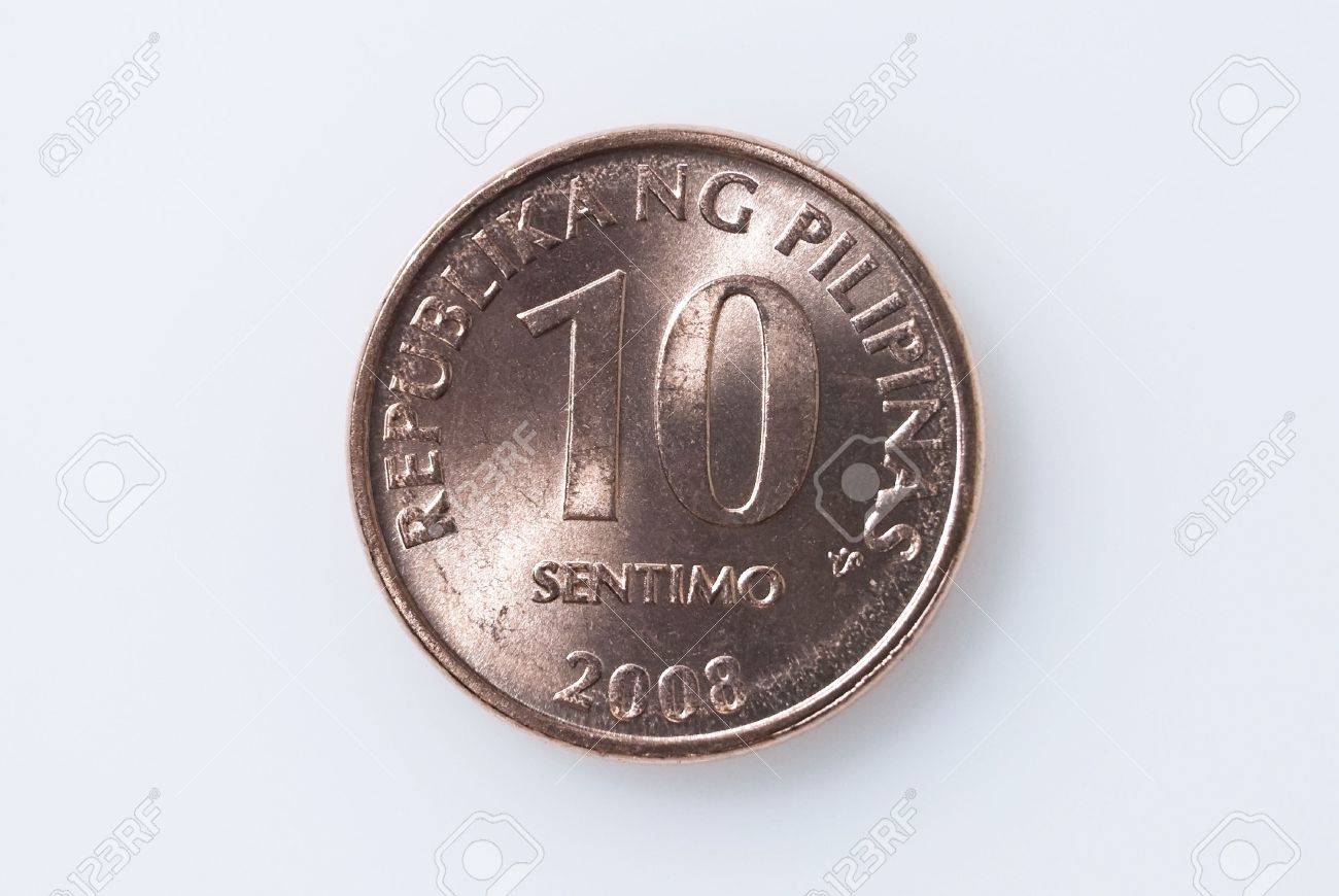 白い背景の上の 10 センタボ硬貨フィリピン コインの写真素材・画像素材 Image 3583166
