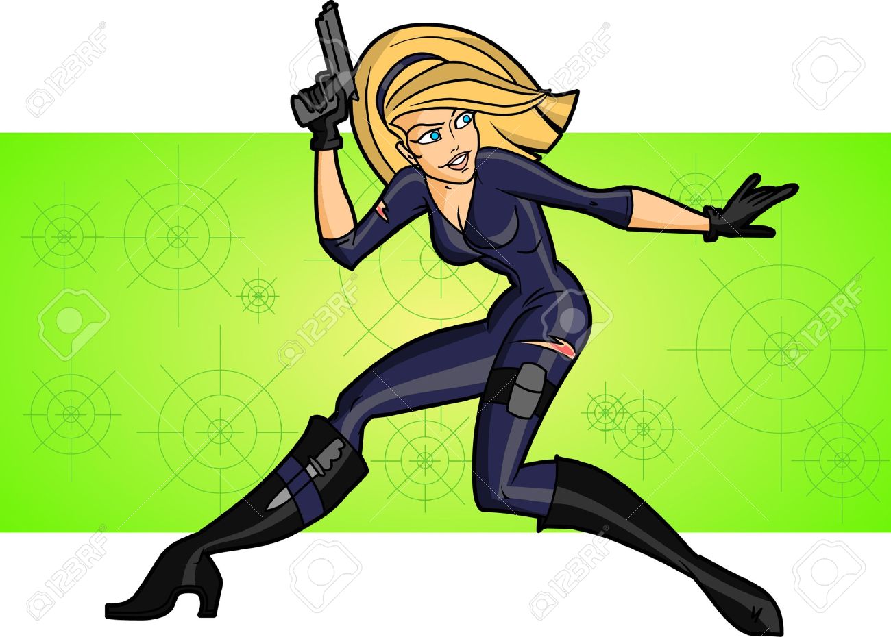 Une Illustration De Bande Dessinée Modifiable D'une Belle Espionne ...