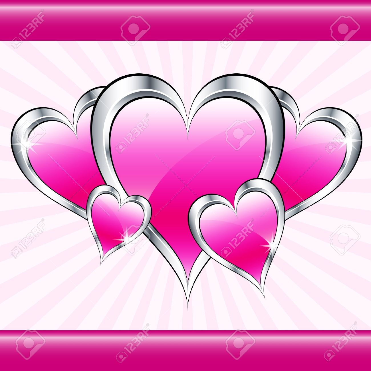 pink love hearts symbolizing valentines day mothers day or wedding