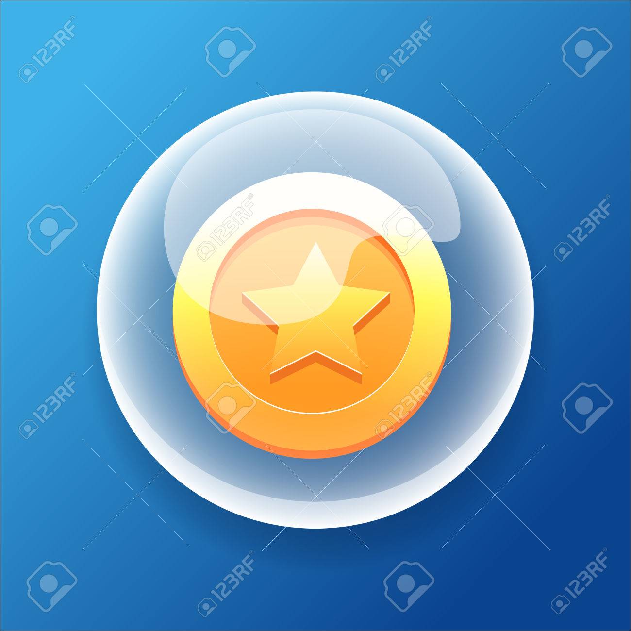 벡터 게임 아이콘 버블 골드 코인 돈 보너스 스타 로열티 무료 사진, 그림, 이미지 그리고 스톡포토그래피. Image 35960076