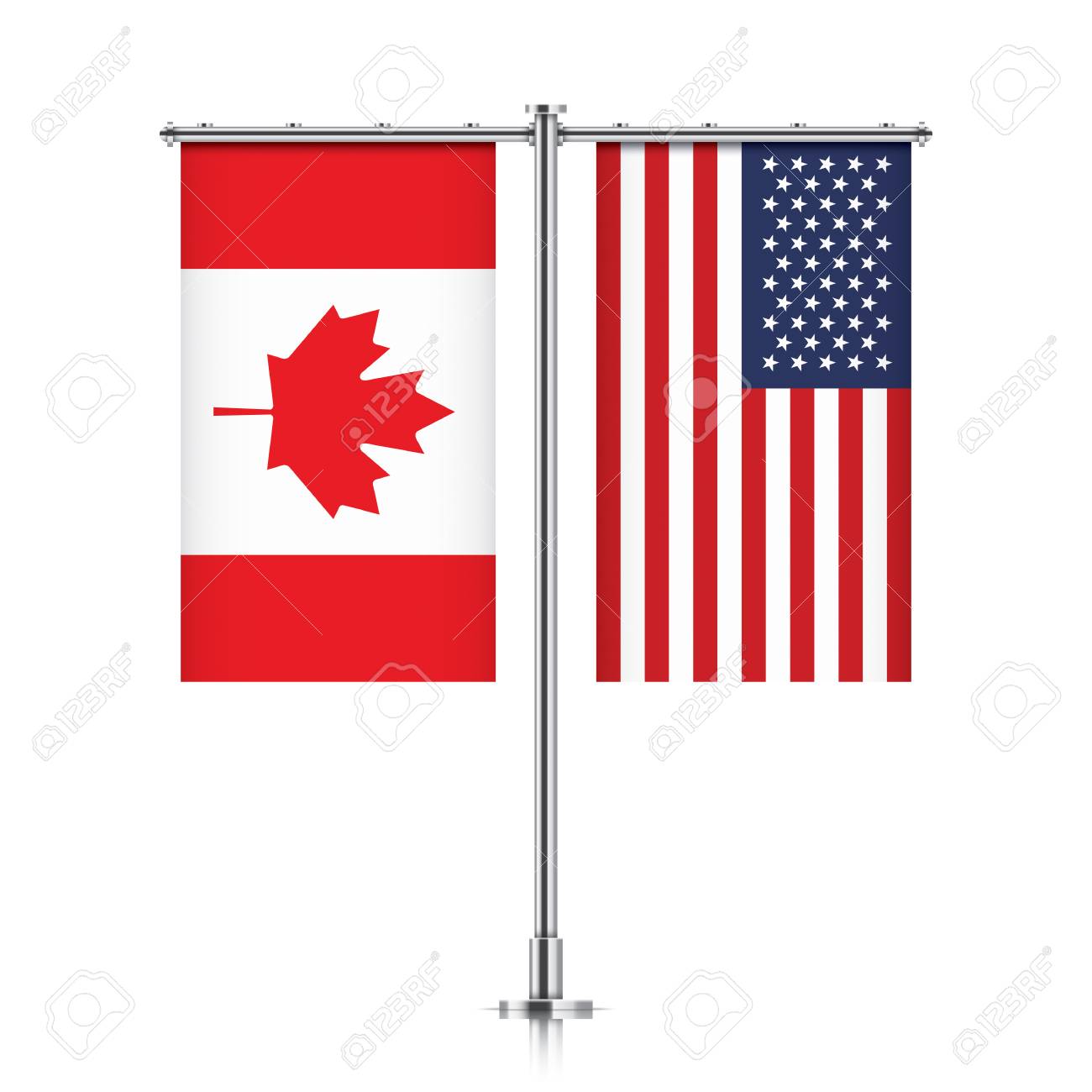 Vecteur De Drapeau De Canada Et De Drapeau D'Union Vecteur De Drapeau De Canada Et De Drapeau D'Union