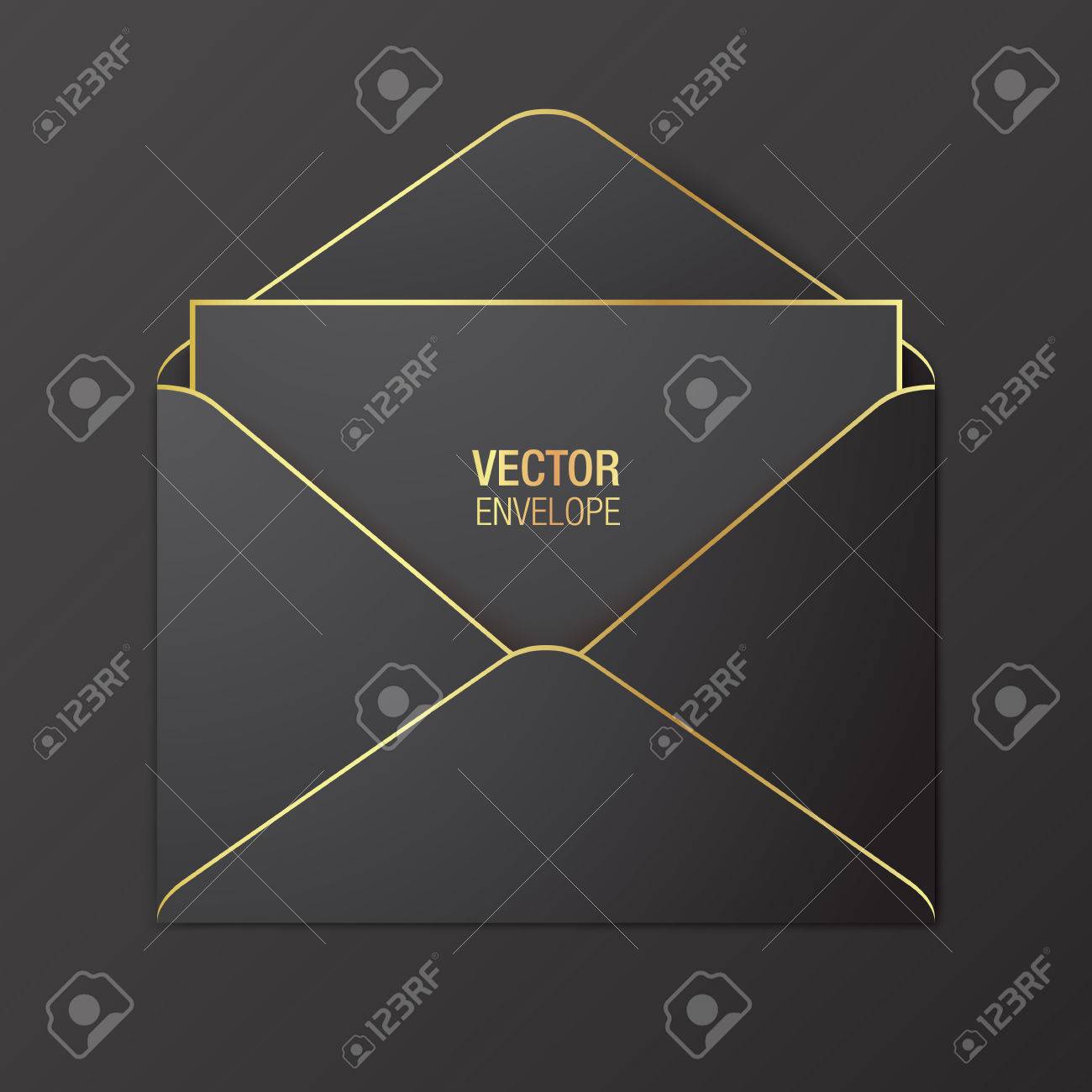 Download Black Vector Envelope Template Black Opened Envelope With Golden Royalty Free Cliparts Vectors And Stock Illustration Image 82671973 Yellowimages Mockups