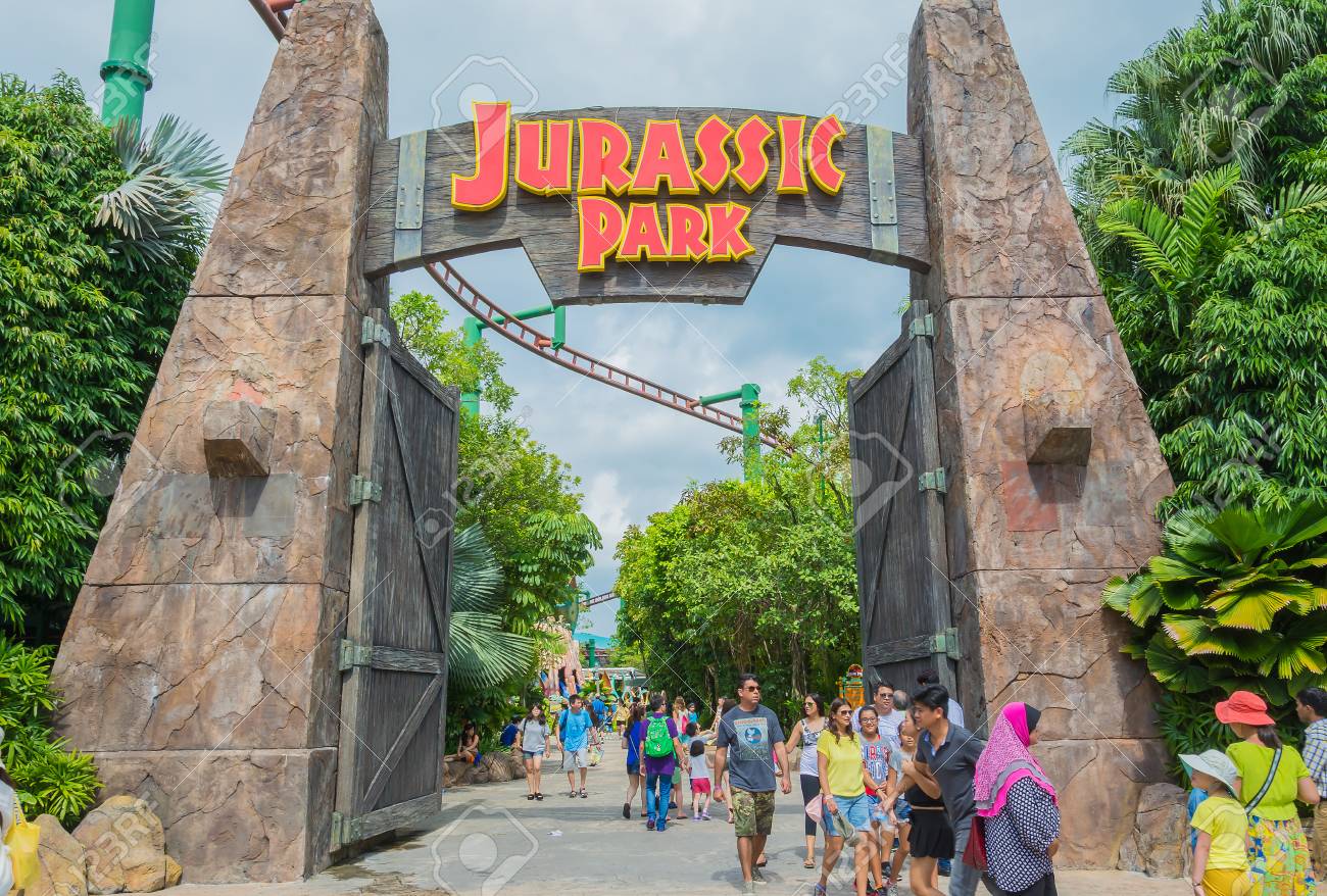 Singapore July 20 Jurassic Park Theme In Universal Studios Singapore At Singapore Resorts World Singapore July 20 Jurassic Park Theme In Universal Studios Singapore At Singapore Resorts World