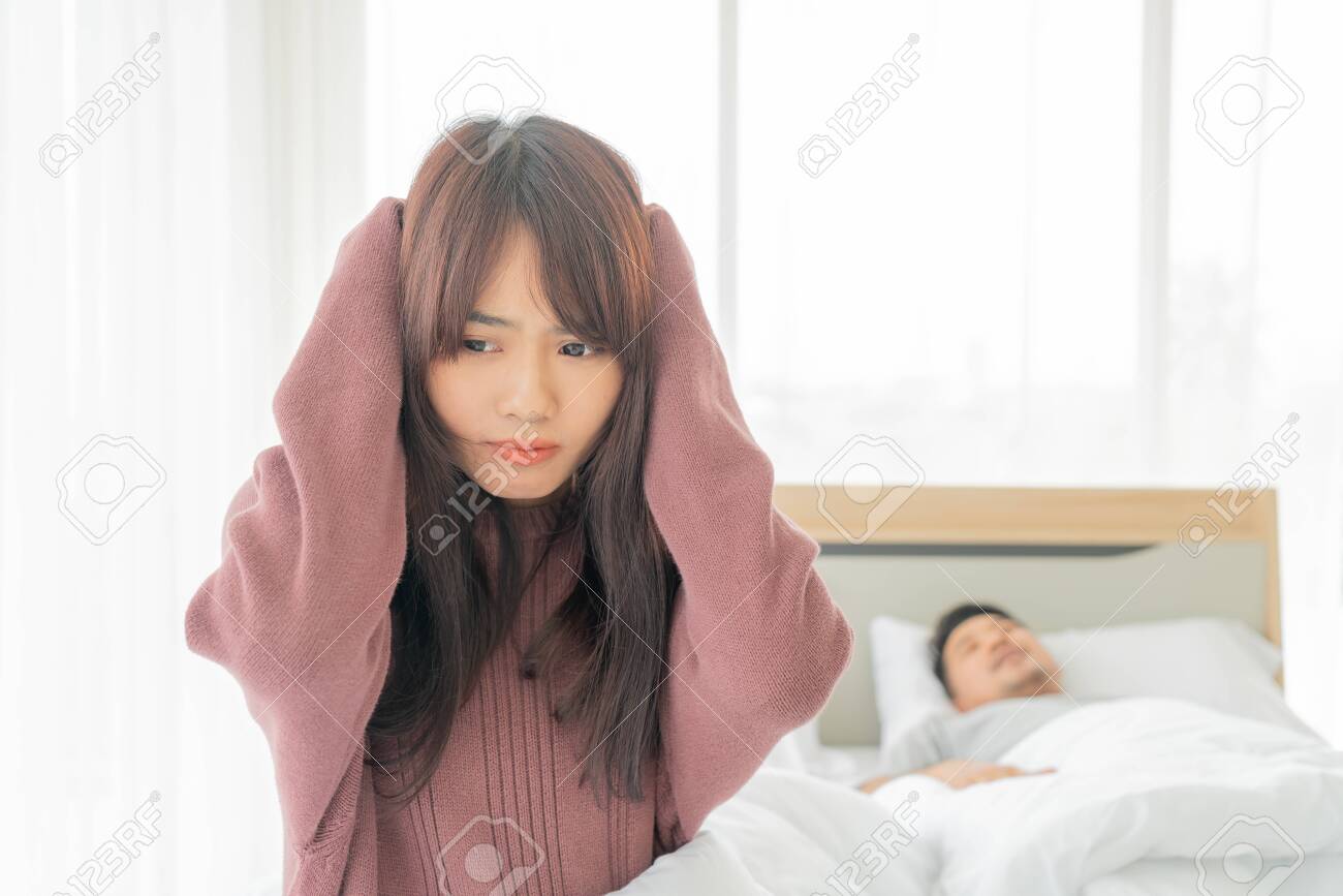 Snoring Husband Stock Photo