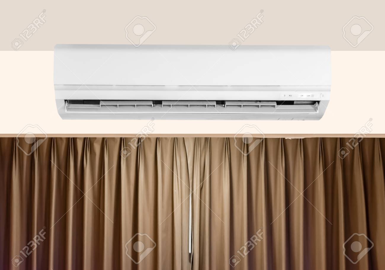 Moderne Klimaanlage Einheit Auf Dem Schlafzimmer Mit Kopie Raum ... Moderne Klimaanlage Einheit Auf Dem Schlafzimmer Mit Kopie Raum ...