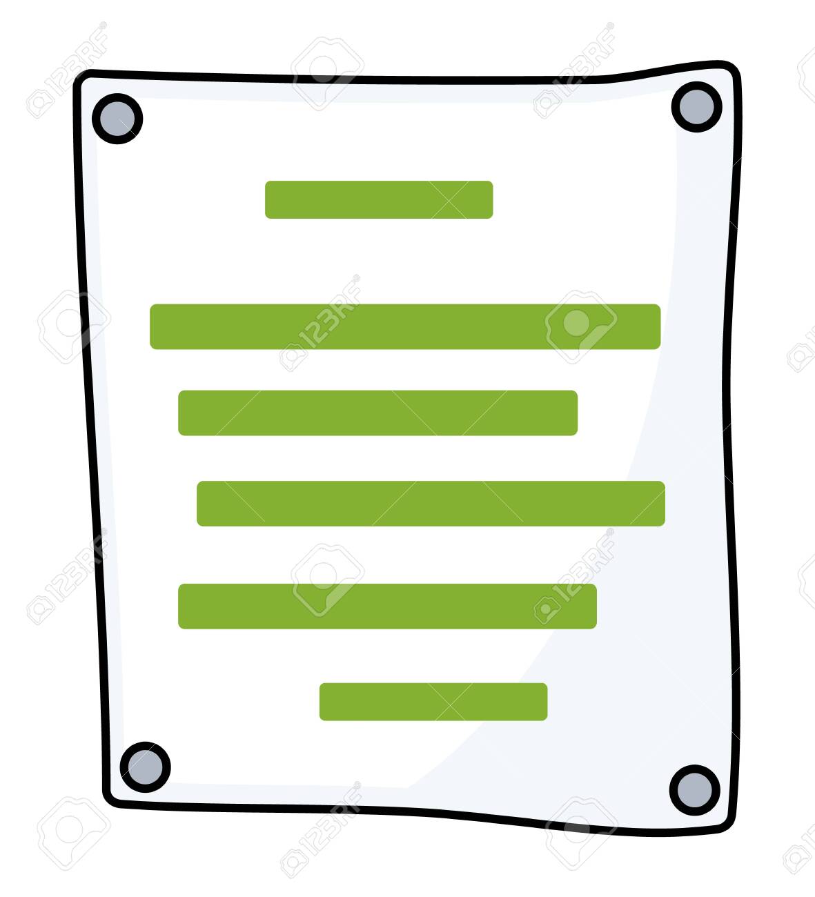 White Piece Of Paper Sheet Icon Poster With Presentation Nailed Royalty Free Cliparts Vectors And Stock Illustration Image 153277940