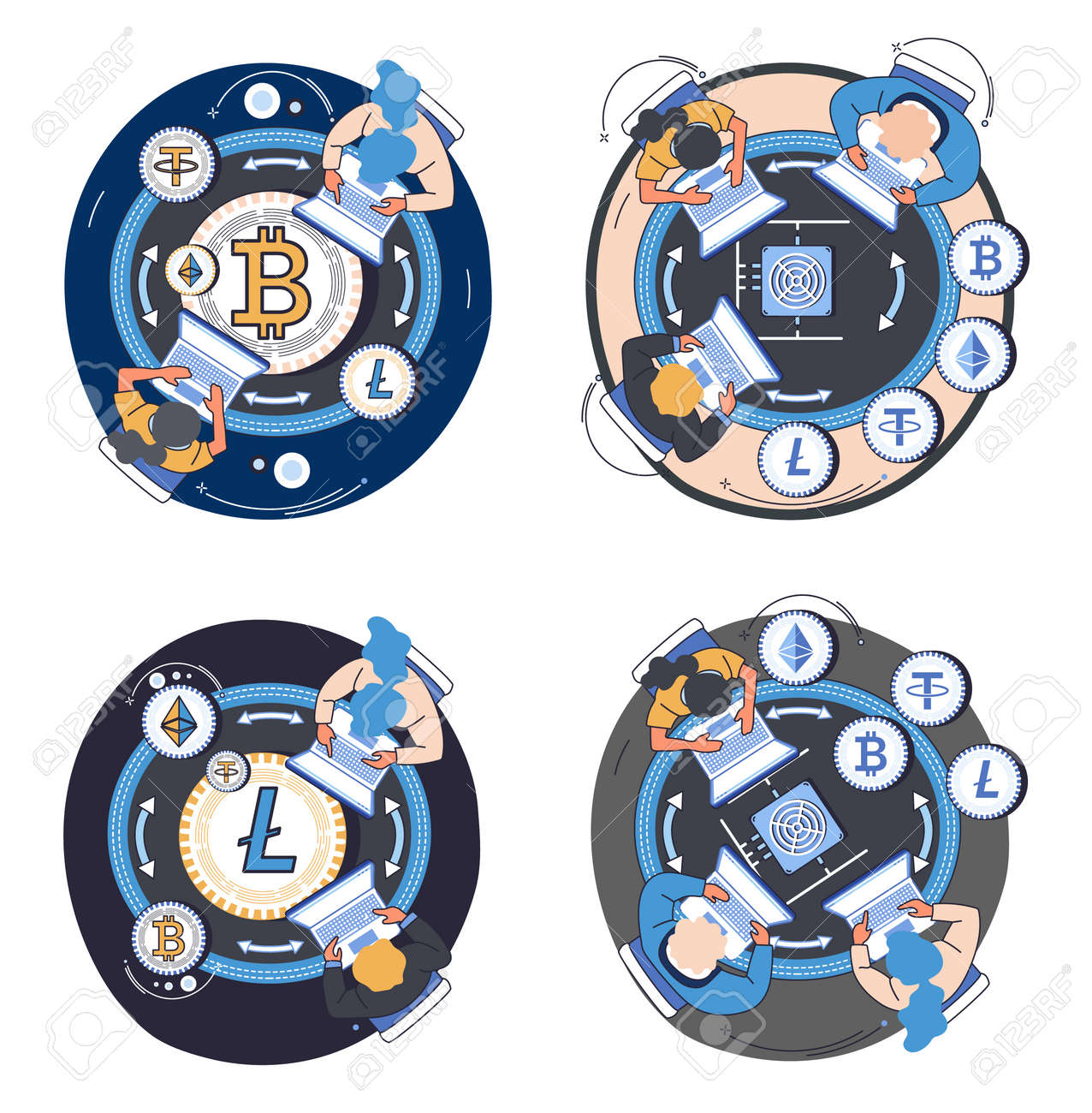Intercambio De Criptomonedas Y Blockchain. Minería De Bitcoin, Plataforma De  Intercambio Ethereum Para Intercambiar Metáforas De Dinero Digital,  Tecnología De Inversión. Mercado Monetario En Línea, Comercio Financiero.  Transacciones De Divisas ...