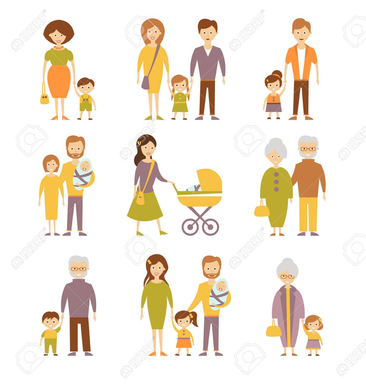 Figuras Iconos De La Familia Conjunto De Aislados Ninos Padres Pareja Ilustracion Vectorial Ilustraciones Vectoriales Clip Art Vectorizado Libre De Derechos Image 41677298