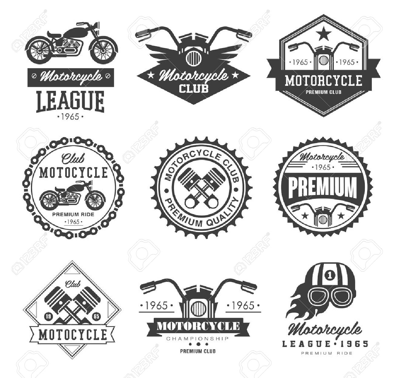 Premium Vector  Motocross set logo designs