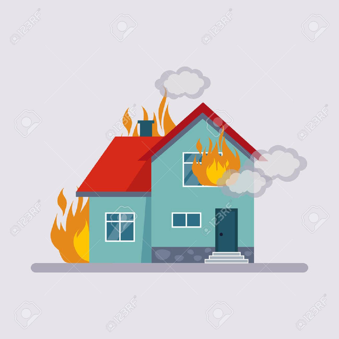 Fire Insurance Colourful Illustration flat style - 50148594 Fire Insurance Colourful Illustration flat style - 50148594