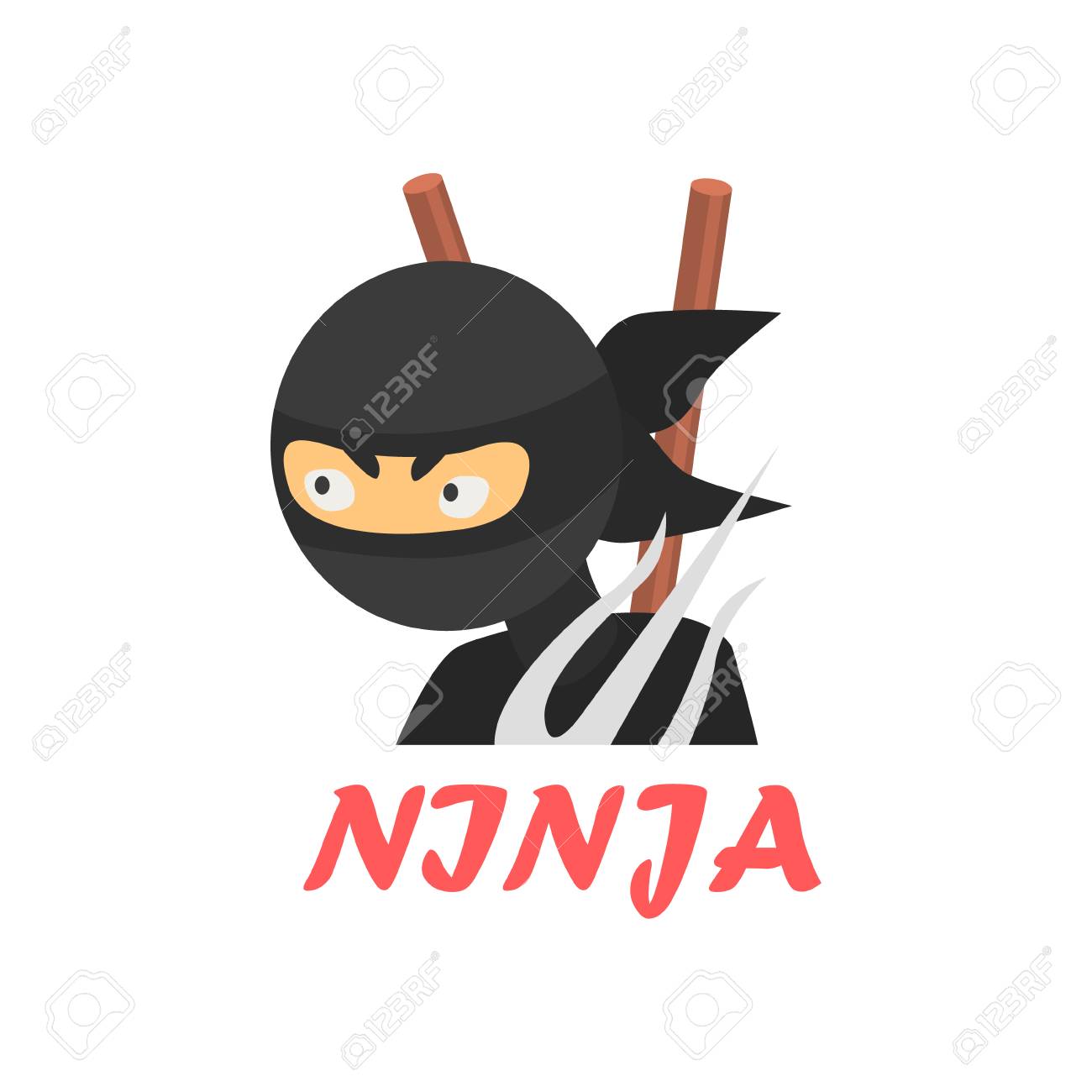 Desenhos animados Ninja ilustração do vetor. Ilustração de cara