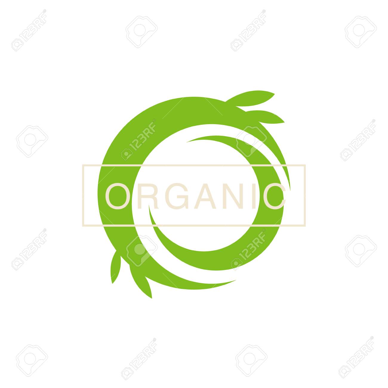 green swirl organic product logo cool flat vector design template